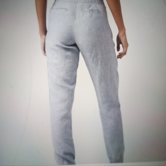 Athleta Retreat linen high waisted women's jogger cambray blue size 6 - Picture 4 of 8